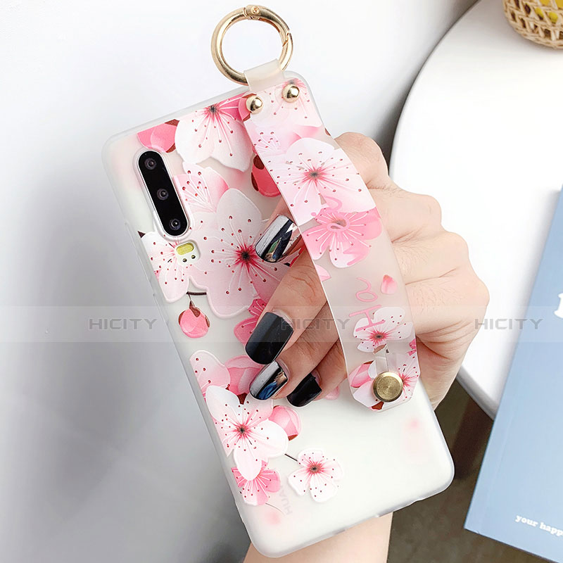 Custodia Silicone Gel Morbida Fiori Cover S07 per Huawei P30