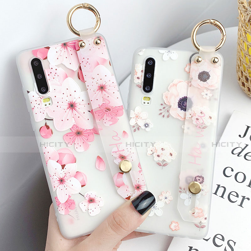 Custodia Silicone Gel Morbida Fiori Cover S07 per Huawei P30