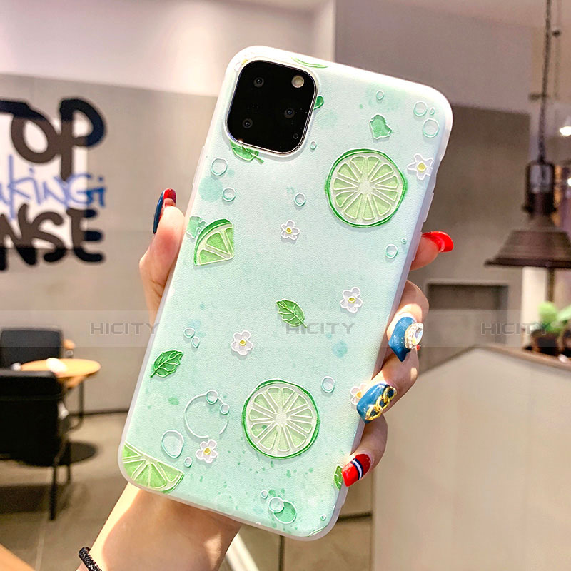 Custodia Silicone Gel Morbida Frutta Cover C01 per Apple iPhone 11 Pro Verde