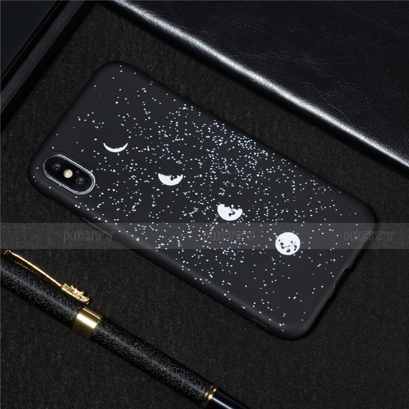 Custodia Silicone Gel Morbida Mistica Luna Stelle Cover per Apple iPhone Xs Max