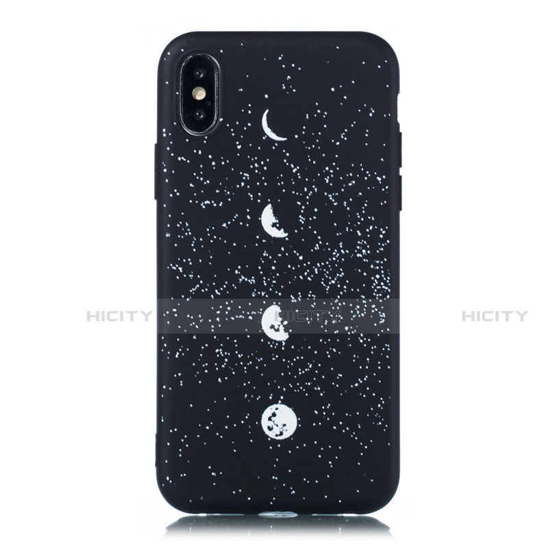 Custodia Silicone Gel Morbida Mistica Luna Stelle Cover per Apple iPhone Xs Multicolore