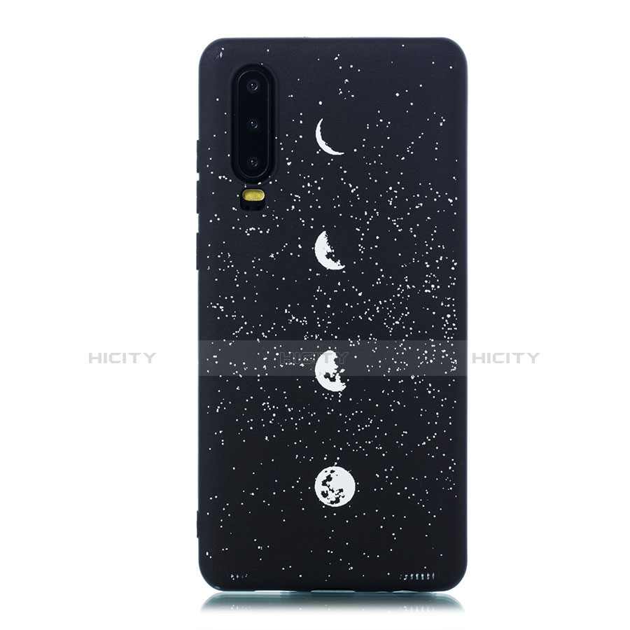 Custodia Silicone Gel Morbida Mistica Luna Stelle Cover per Huawei P30