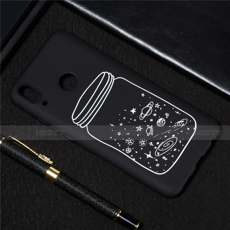 Custodia Silicone Gel Morbida Mistica Luna Stelle Cover per Huawei Y9 (2019)