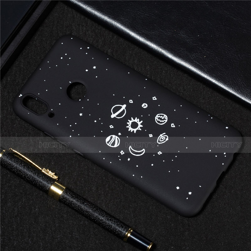 Custodia Silicone Gel Morbida Mistica Luna Stelle Cover per Huawei Y9 (2019)