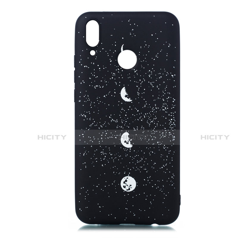 Custodia Silicone Gel Morbida Mistica Luna Stelle Cover per Huawei Y9 (2019) Multicolore