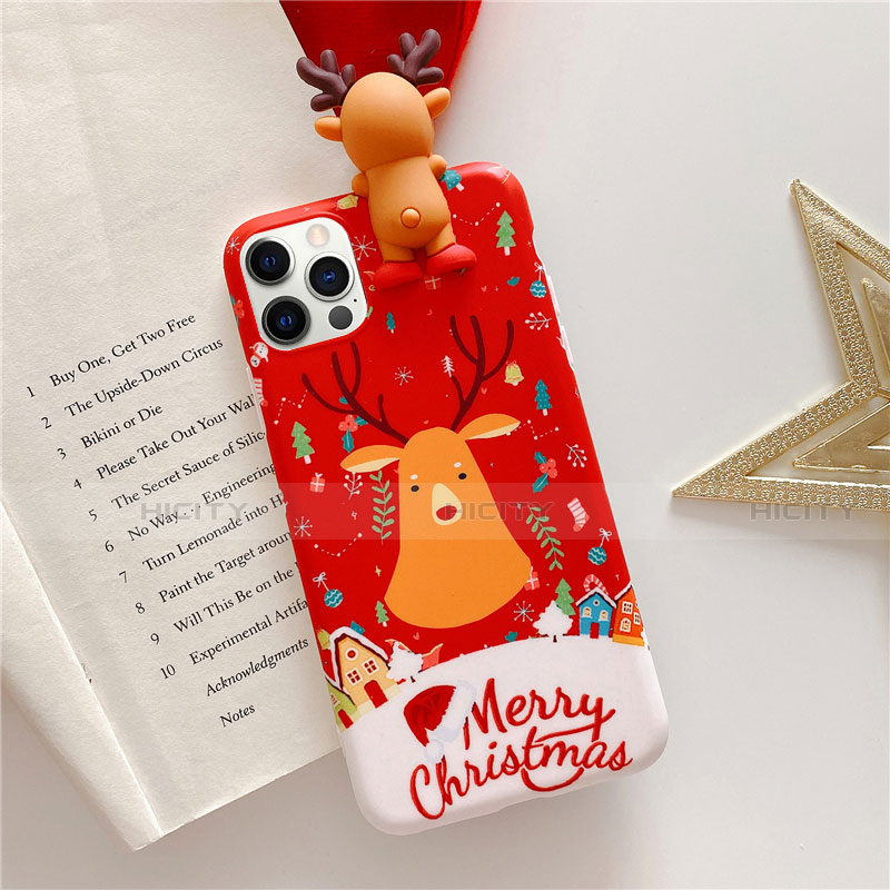 Custodia Silicone Gel Morbida Natale Cover S01 per Apple iPhone 12 Pro