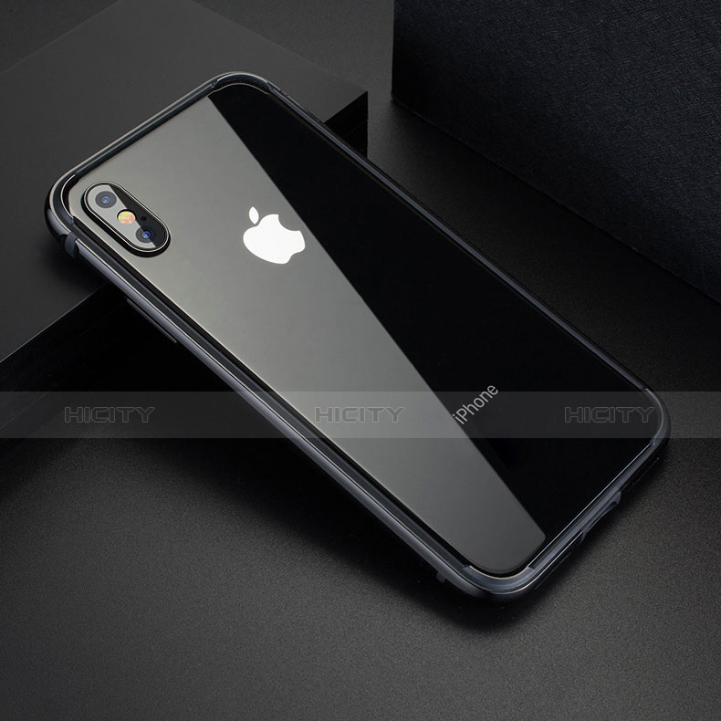 Custodia Silicone Laterale F02 per Apple iPhone X Nero