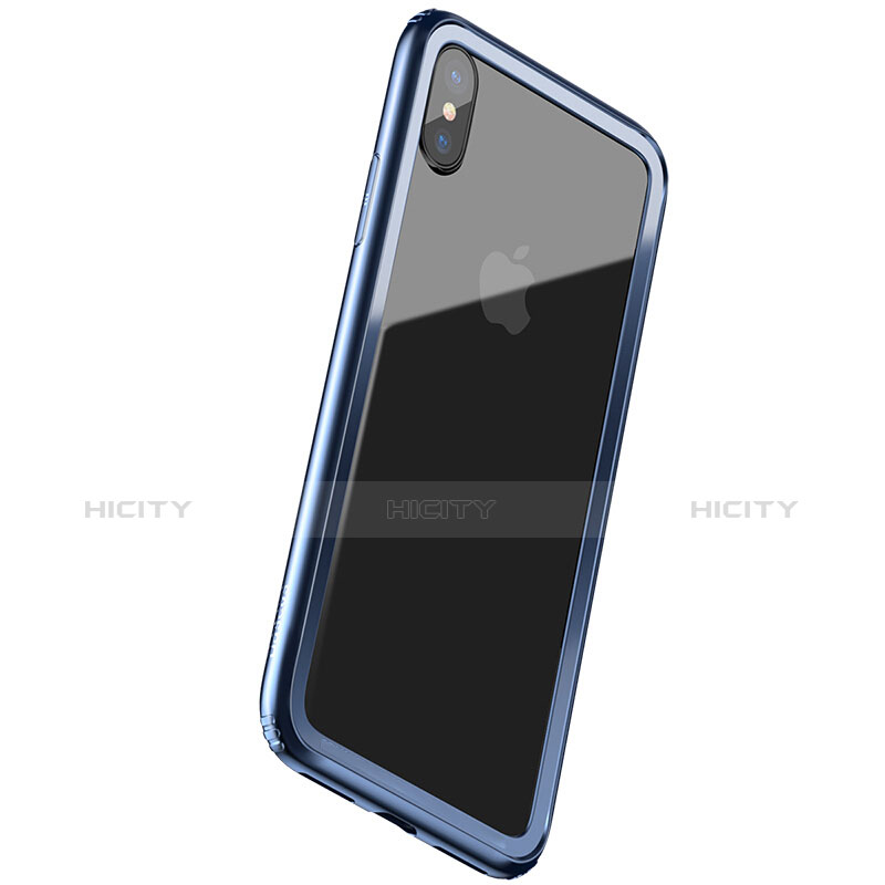 Custodia Silicone Laterale per Apple iPhone X Blu