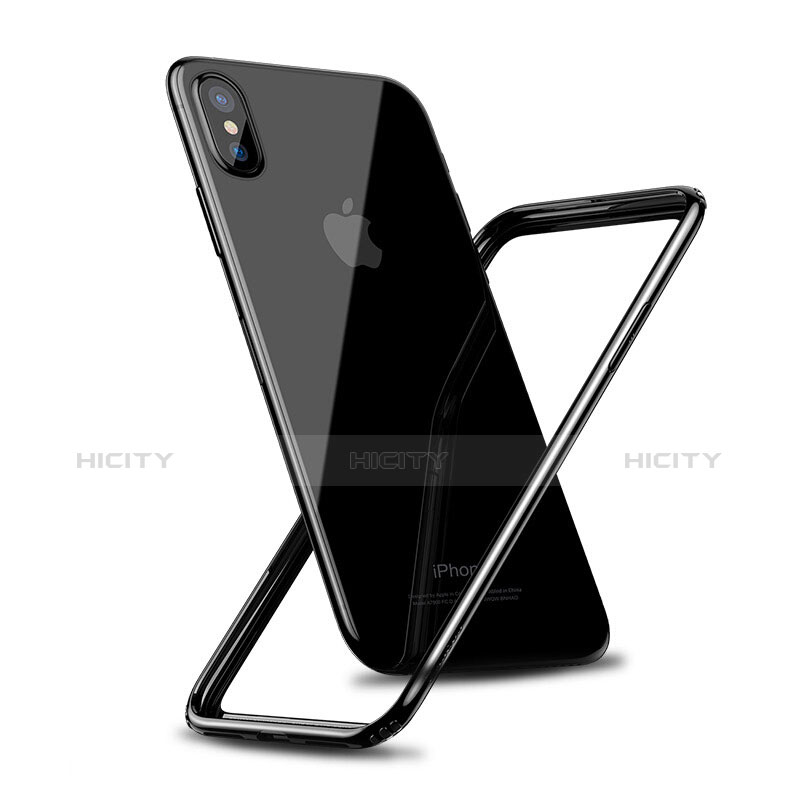 Custodia Silicone Laterale per Apple iPhone X Nero