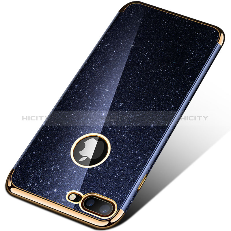 Custodia Silicone Morbida Bling Bling per Apple iPhone 8 Plus Blu