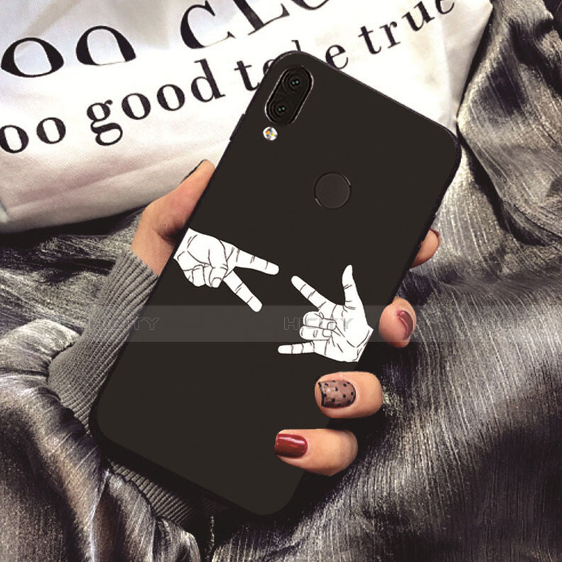 Custodia Silicone Morbida Fantasia Modello Cover per Huawei Nova 3e Nero