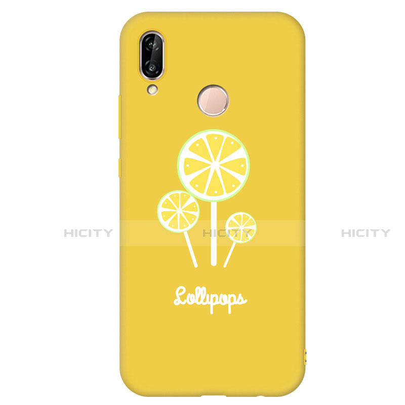 Custodia Silicone Morbida Fantasia Modello Cover S01 per Huawei Nova 3e Giallo