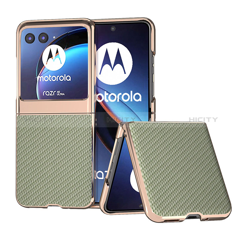 Custodia Silicone Morbida In Pelle Cover B04H per Motorola Moto Razr 40 Ultra 5G Verde