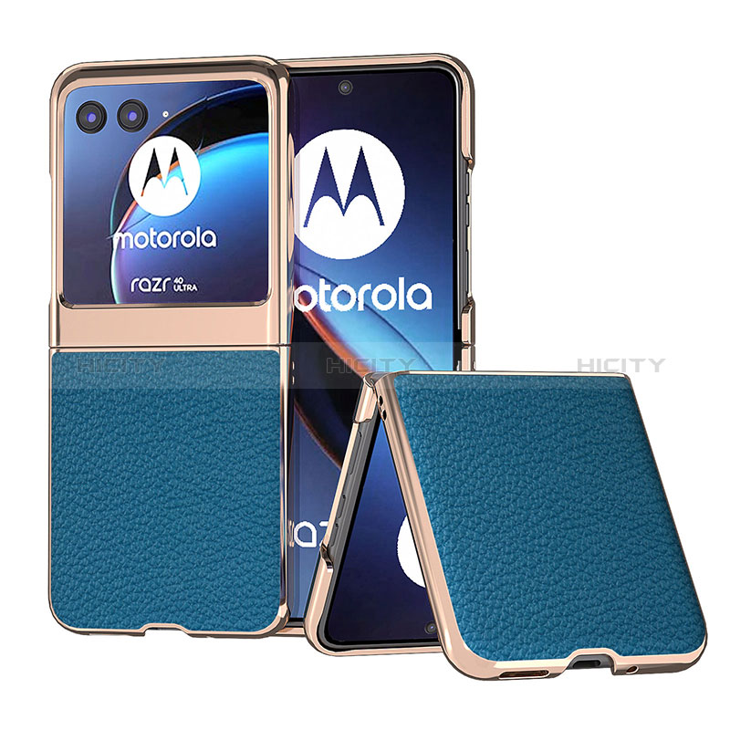 Custodia Silicone Morbida In Pelle Cover B06H per Motorola Moto Razr 40 Ultra 5G Blu