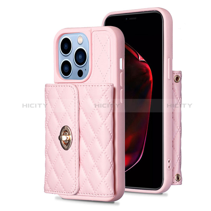 Custodia Silicone Morbida In Pelle Cover BF1 per Apple iPhone 13 Pro Max Oro Rosa