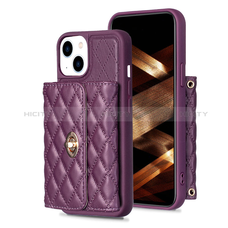 Custodia Silicone Morbida In Pelle Cover BF1 per Apple iPhone 14 Plus Viola