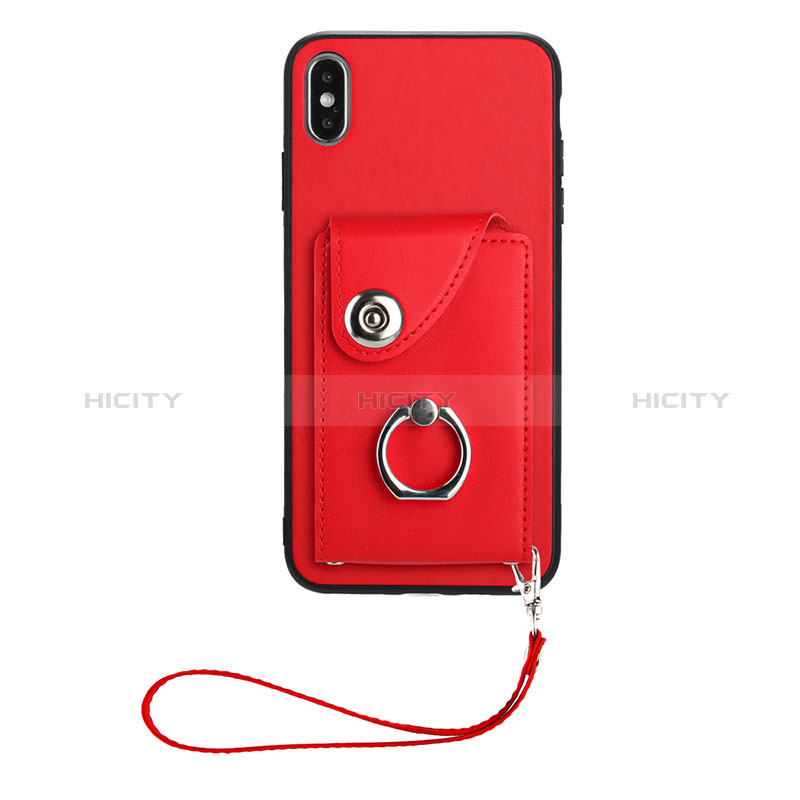 Custodia Silicone Morbida In Pelle Cover BF1 per Apple iPhone Xs Max Rosso