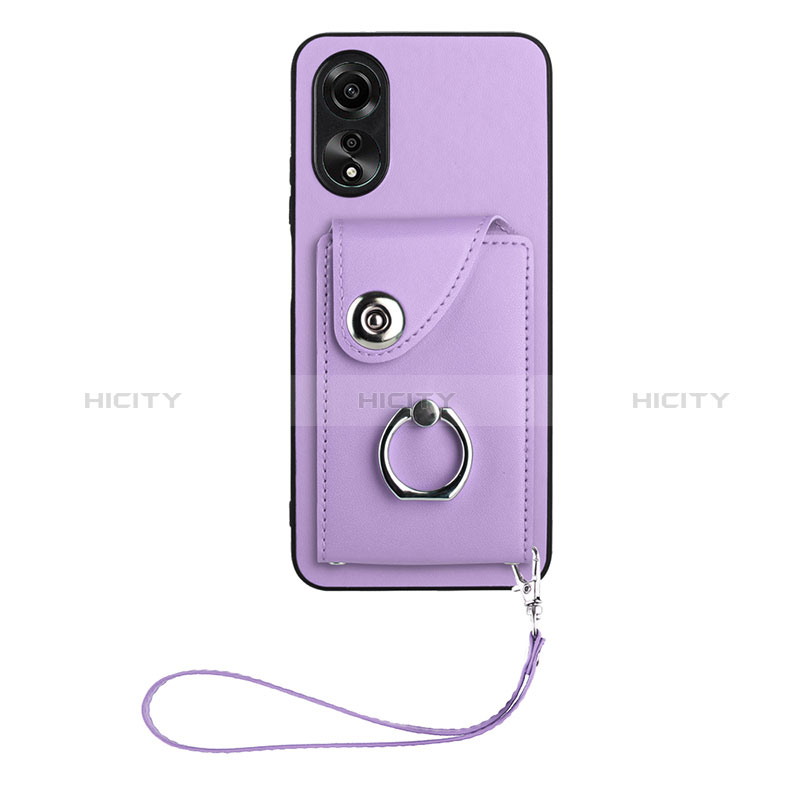 Custodia Silicone Morbida In Pelle Cover BF1 per Oppo A18 Viola