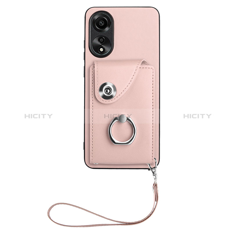 Custodia Silicone Morbida In Pelle Cover BF1 per Oppo A78 4G Oro Rosa