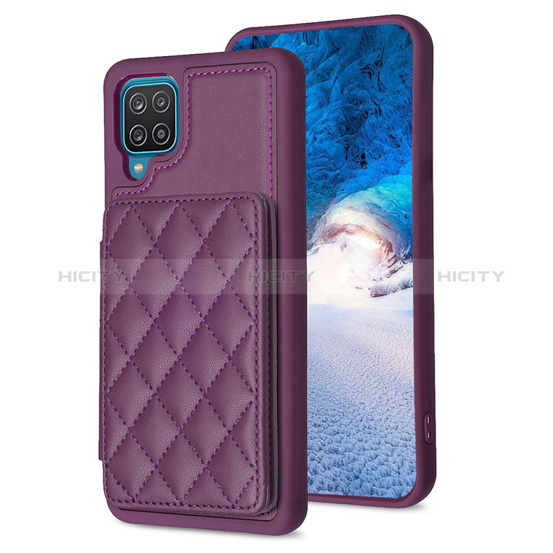 Custodia Silicone Morbida In Pelle Cover BF1 per Samsung Galaxy A12 Viola