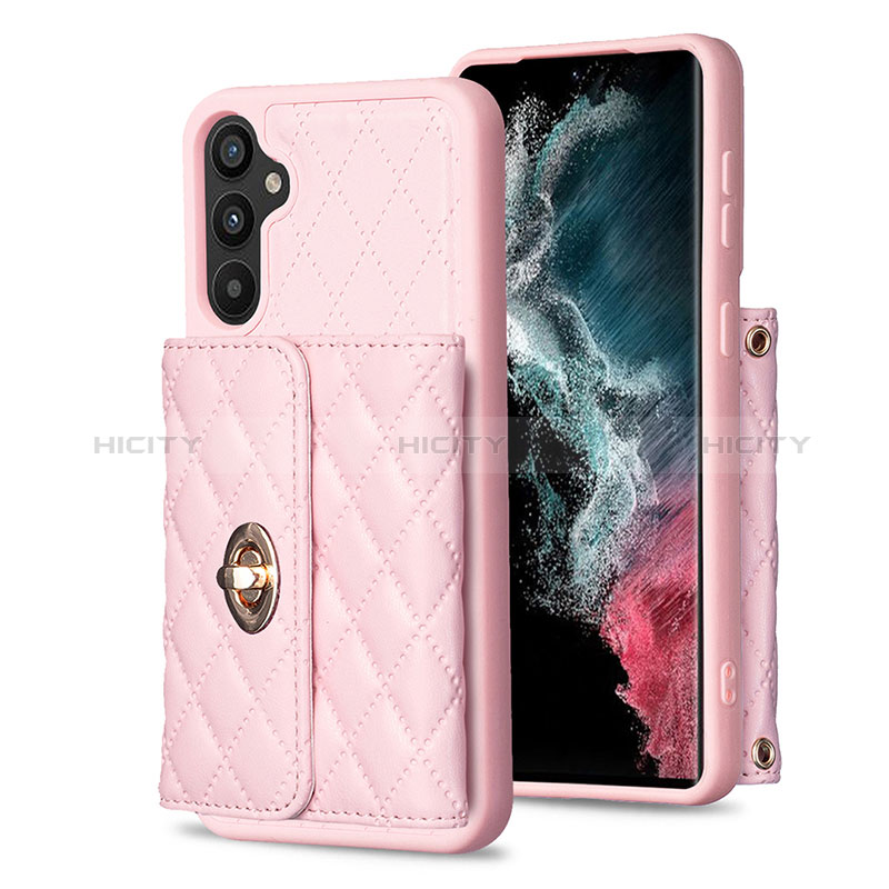 Custodia Silicone Morbida In Pelle Cover BF1 per Samsung Galaxy A34 5G Oro Rosa