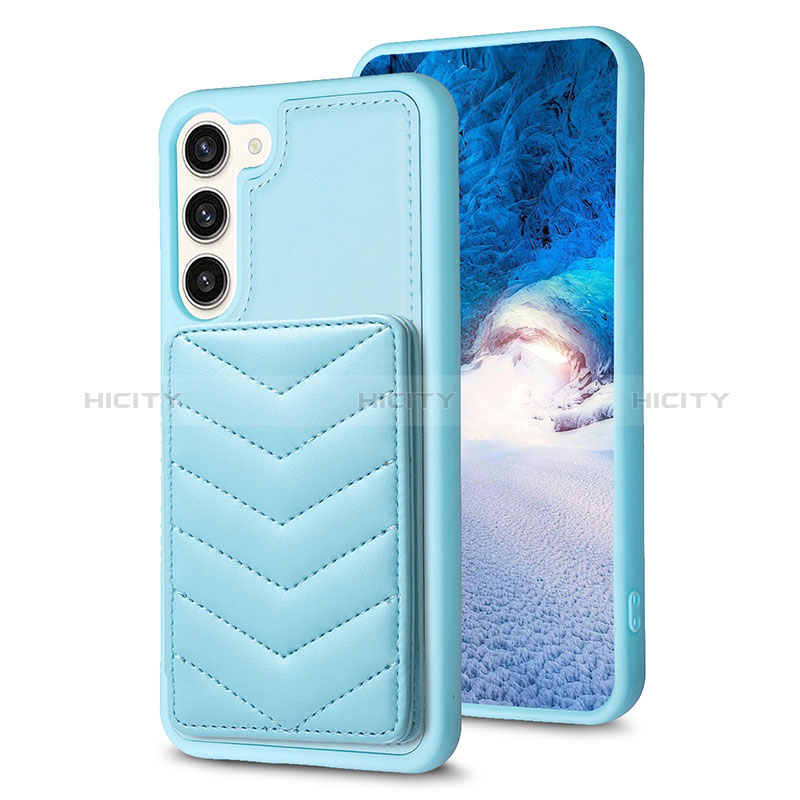 Custodia Silicone Morbida In Pelle Cover BF1 per Samsung Galaxy S23 5G Azzurro