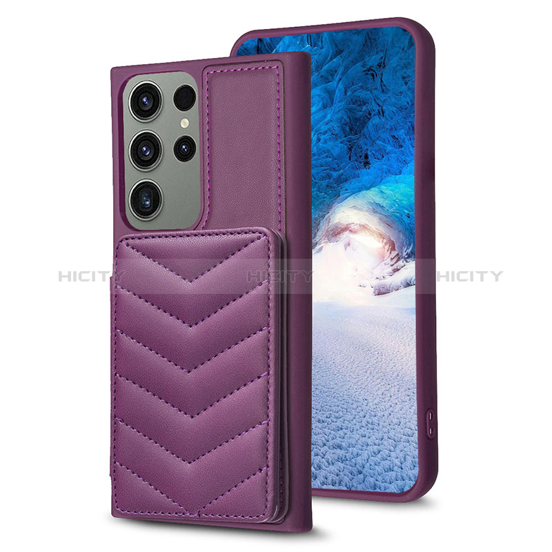 Custodia Silicone Morbida In Pelle Cover BF1 per Samsung Galaxy S23 Ultra 5G Viola