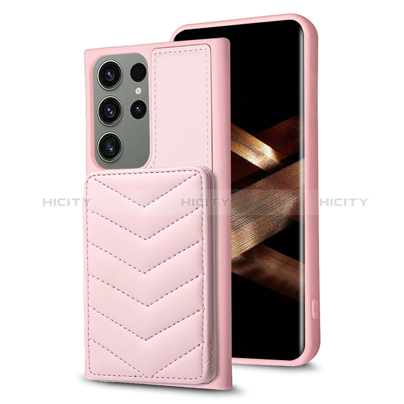 Custodia Silicone Morbida In Pelle Cover BF1 per Samsung Galaxy S24 Ultra 5G Oro Rosa