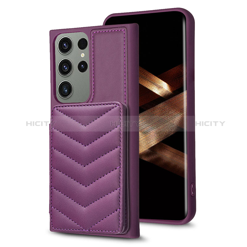 Custodia Silicone Morbida In Pelle Cover BF1 per Samsung Galaxy S25 Ultra 5G Viola