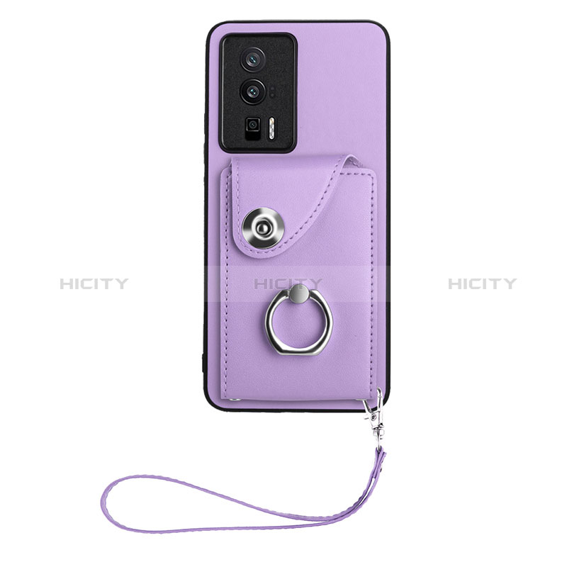 Custodia Silicone Morbida In Pelle Cover BF1 per Xiaomi Poco F5 Pro 5G Viola