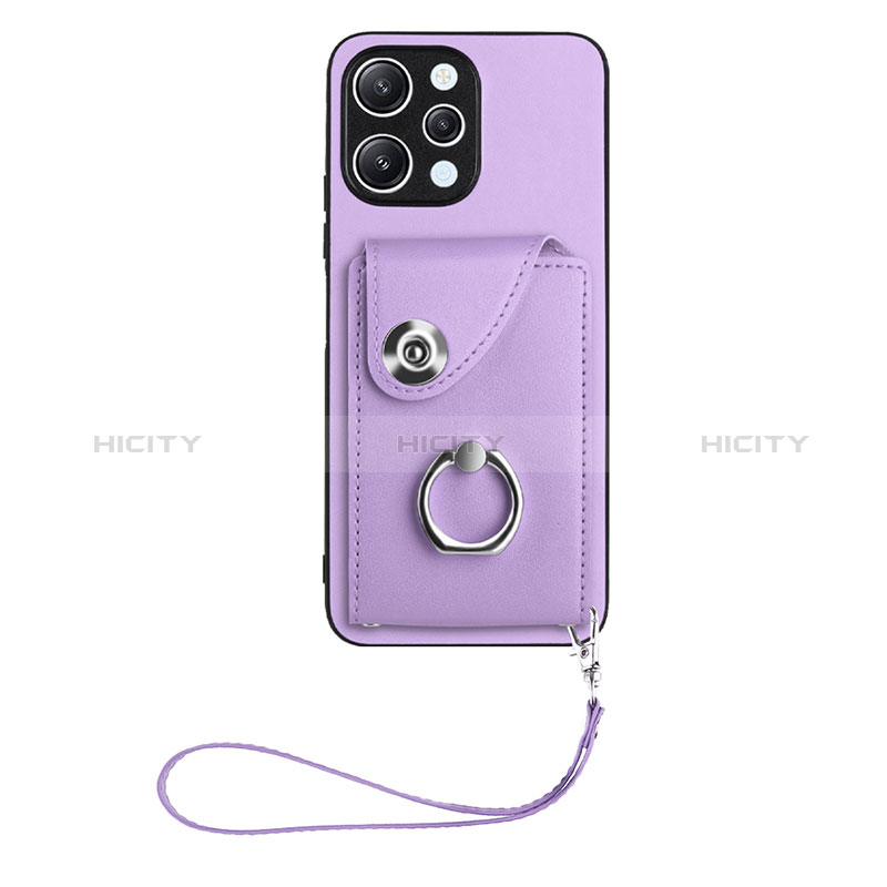 Custodia Silicone Morbida In Pelle Cover BF1 per Xiaomi Poco M6 Pro 5G Viola