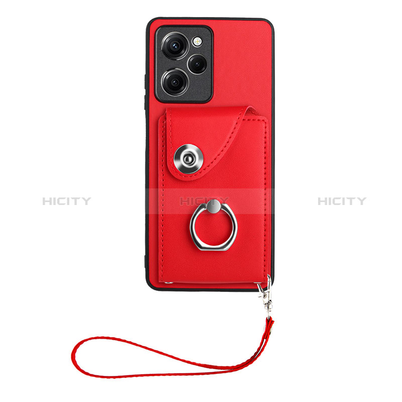 Custodia Silicone Morbida In Pelle Cover BF1 per Xiaomi Redmi Note 12 Pro Speed 5G Rosso