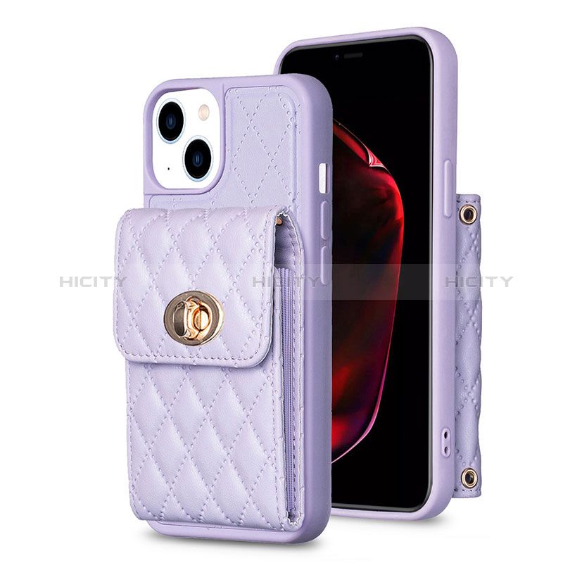 Custodia Silicone Morbida In Pelle Cover BF2 per Apple iPhone 13 Lavanda