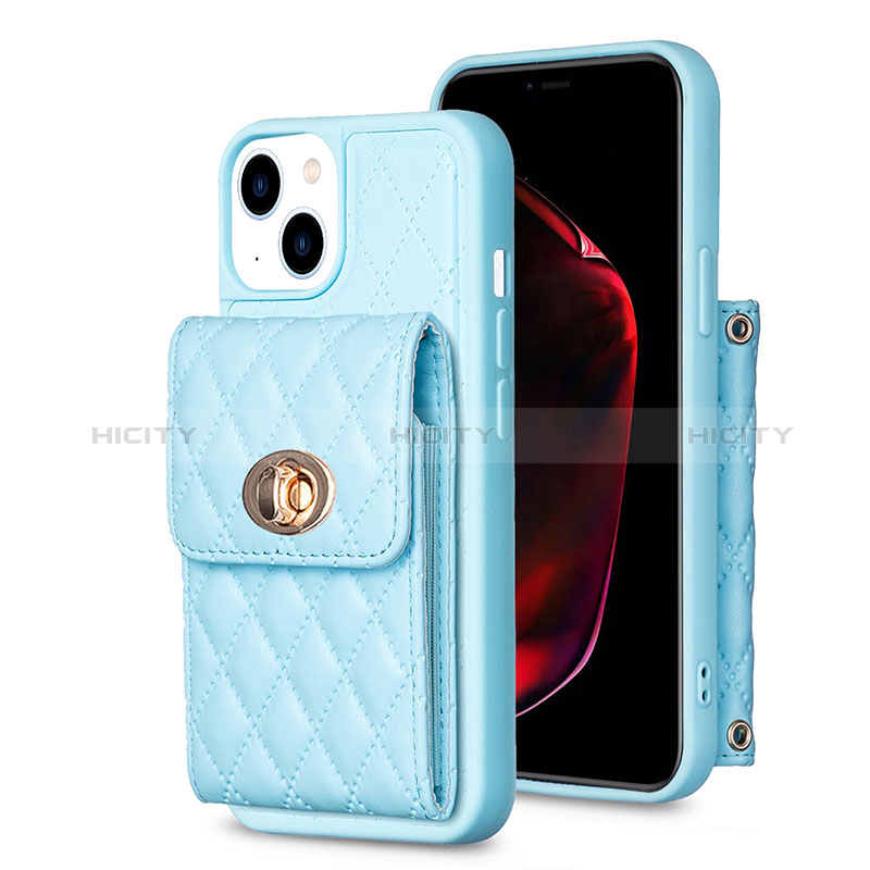 Custodia Silicone Morbida In Pelle Cover BF2 per Apple iPhone 14 Plus Blu