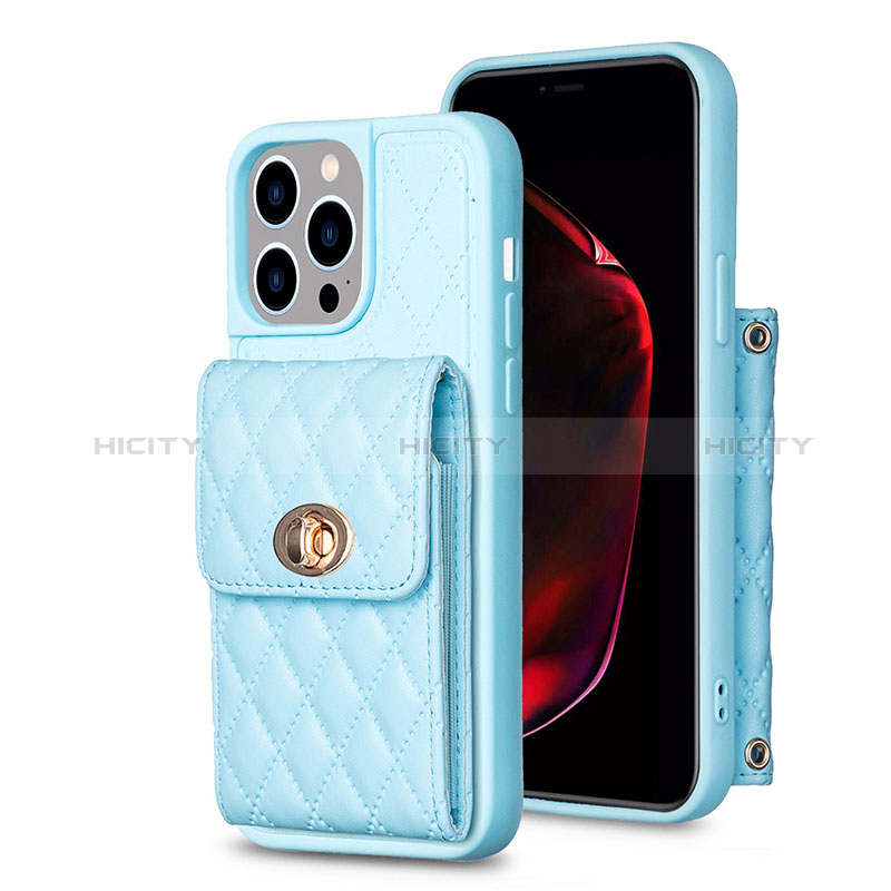 Custodia Silicone Morbida In Pelle Cover BF2 per Apple iPhone 15 Pro Blu