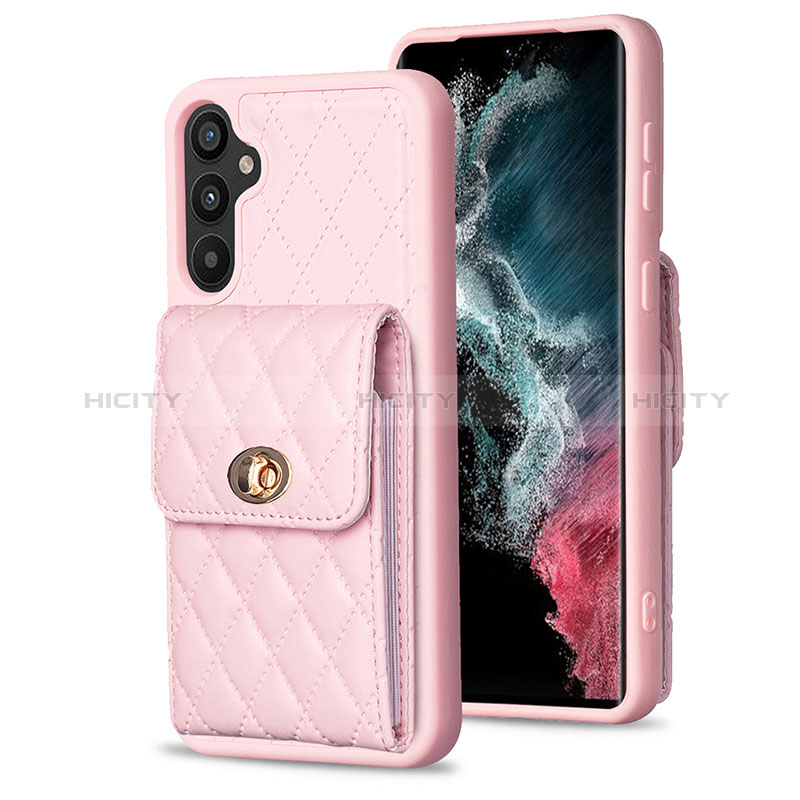 Custodia Silicone Morbida In Pelle Cover BF2 per Samsung Galaxy A34 5G Oro Rosa