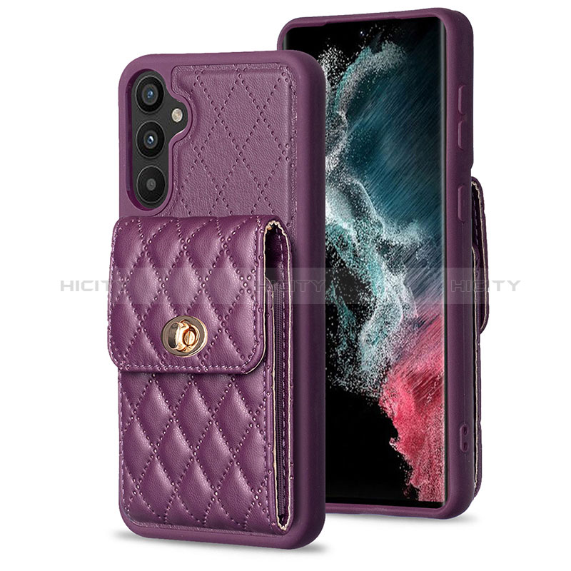 Custodia Silicone Morbida In Pelle Cover BF2 per Samsung Galaxy A34 5G Viola