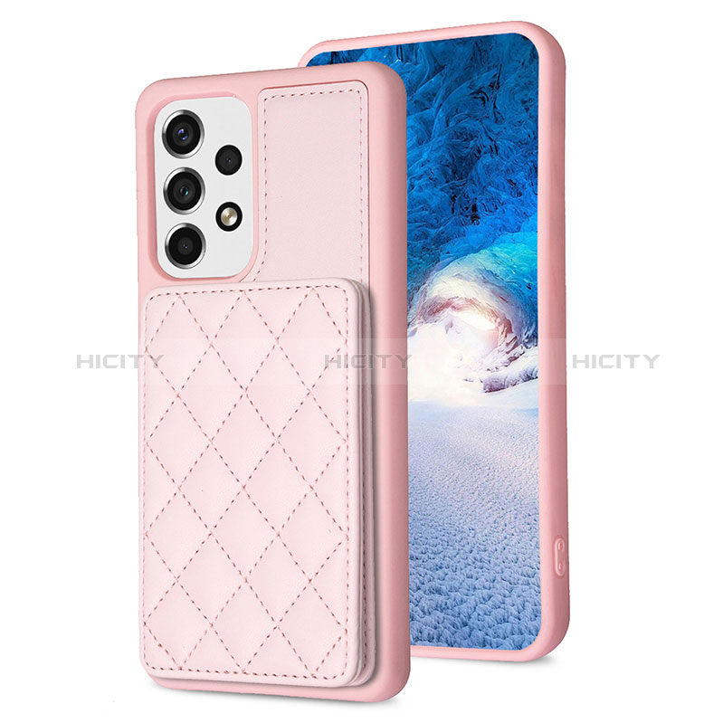 Custodia Silicone Morbida In Pelle Cover BF2 per Samsung Galaxy A53 5G Oro Rosa