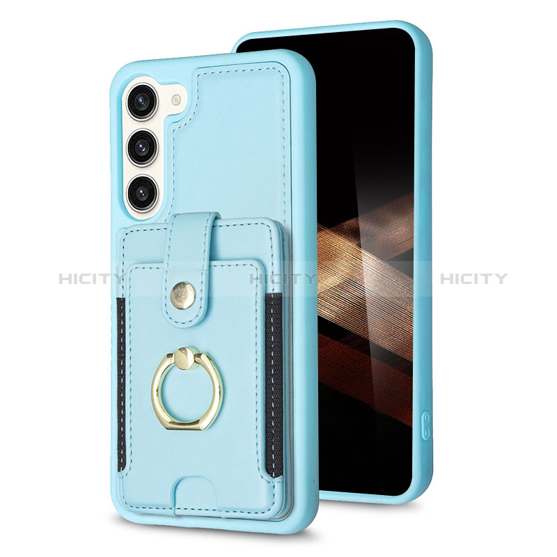Custodia Silicone Morbida In Pelle Cover BF2 per Samsung Galaxy S24 5G Azzurro