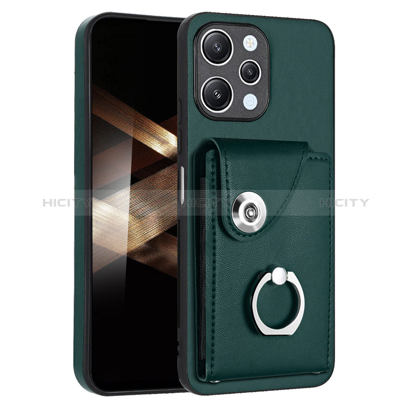 Custodia Silicone Morbida In Pelle Cover BF2 per Xiaomi Poco M6 Pro 5G Verde Notte