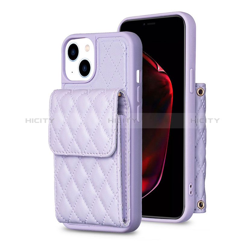 Custodia Silicone Morbida In Pelle Cover BF3 per Apple iPhone 14 Plus Lavanda