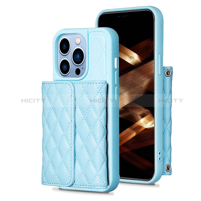 Custodia Silicone Morbida In Pelle Cover BF3 per Apple iPhone 14 Pro Max Blu