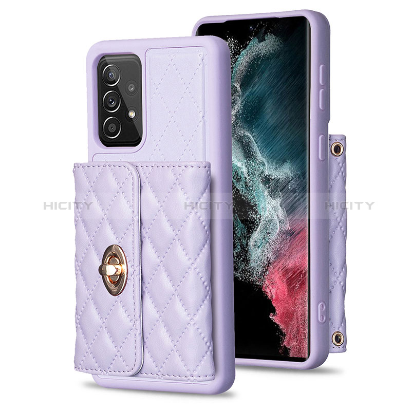 Custodia Silicone Morbida In Pelle Cover BF3 per Samsung Galaxy A52s 5G Lavanda