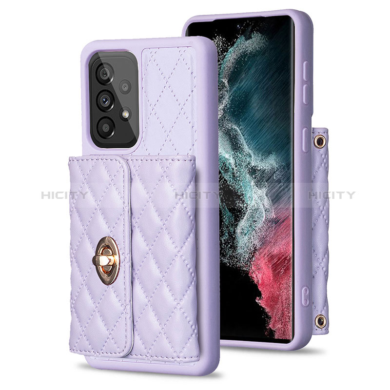 Custodia Silicone Morbida In Pelle Cover BF3 per Samsung Galaxy A53 5G Lavanda