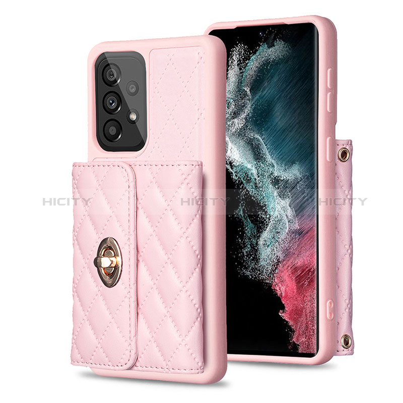 Custodia Silicone Morbida In Pelle Cover BF3 per Samsung Galaxy A53 5G Oro Rosa