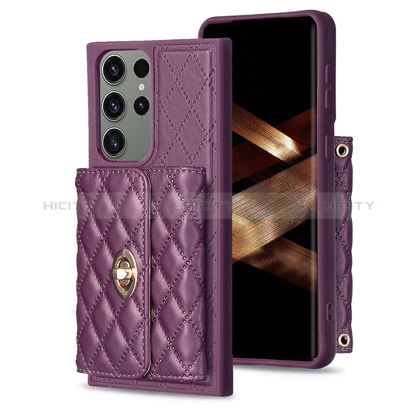 Custodia Silicone Morbida In Pelle Cover BF3 per Samsung Galaxy S24 Ultra 5G Viola