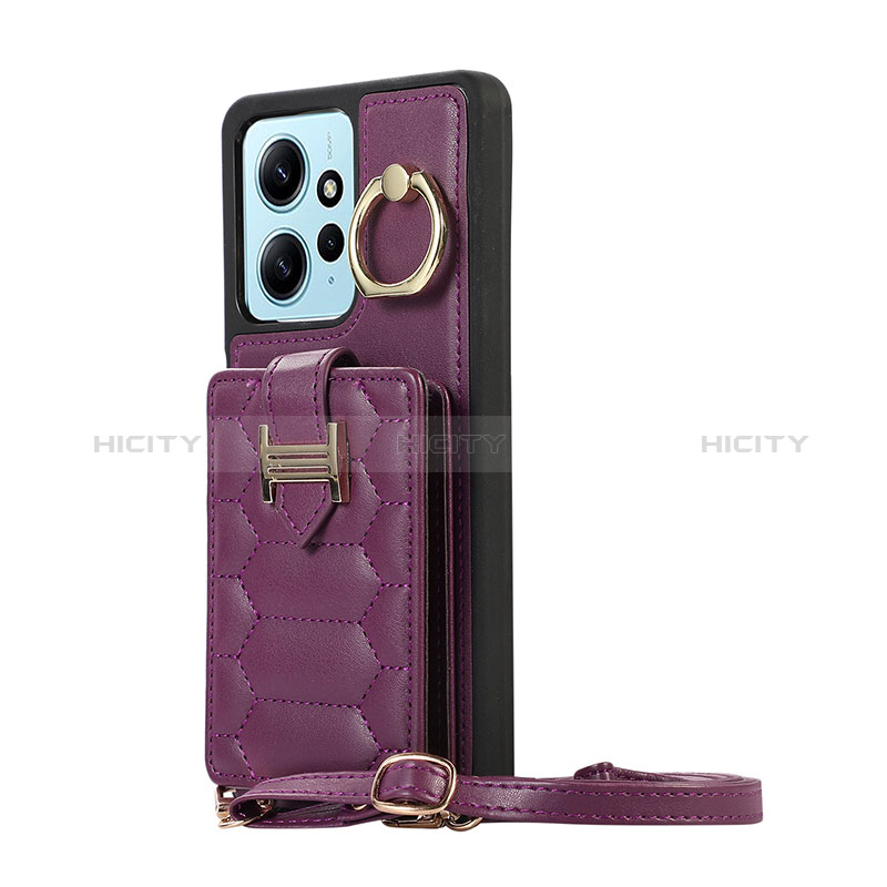 Custodia Silicone Morbida In Pelle Cover BF3 per Xiaomi Redmi Note 12 4G Viola