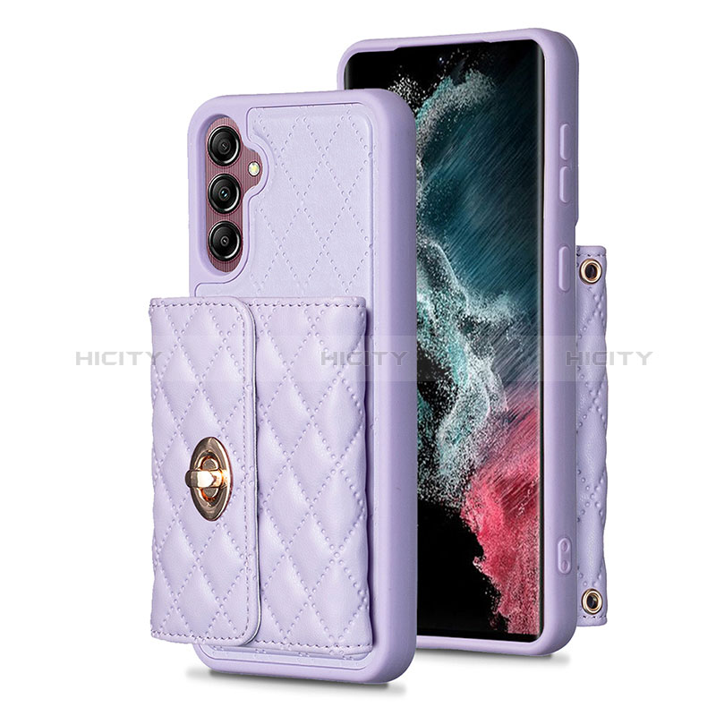 Custodia Silicone Morbida In Pelle Cover BF4 per Samsung Galaxy A14 5G Lavanda