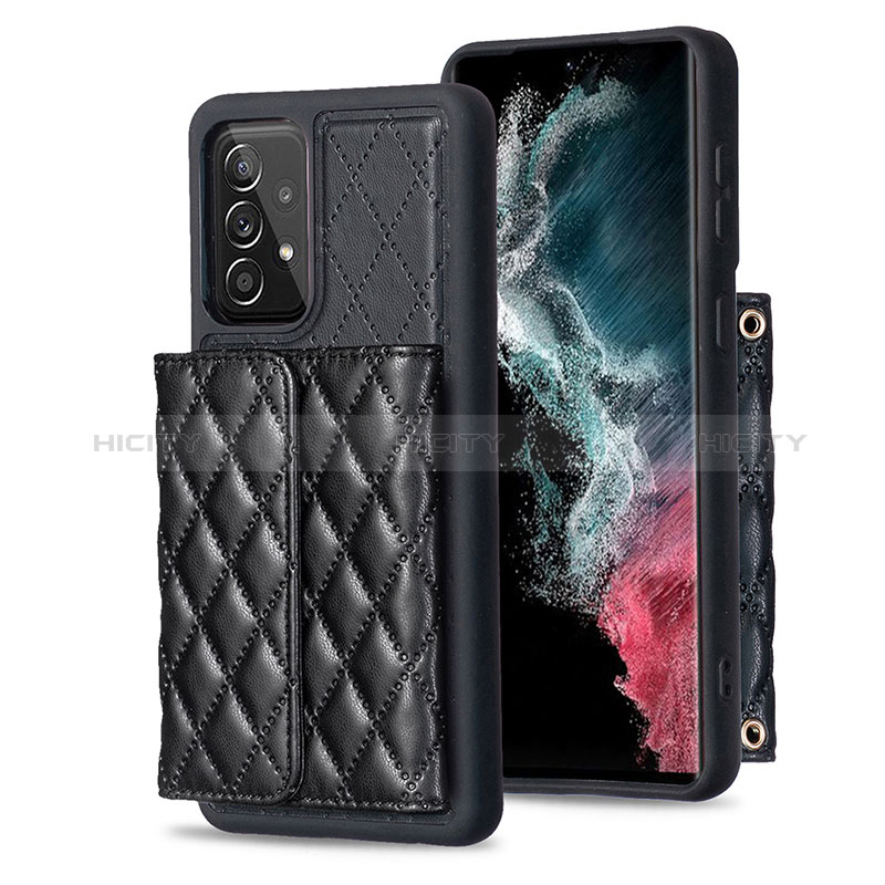 Custodia Silicone Morbida In Pelle Cover BF4 per Samsung Galaxy A52 5G Nero