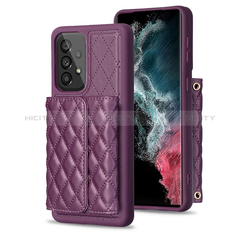 Custodia Silicone Morbida In Pelle Cover BF4 per Samsung Galaxy A53 5G Viola